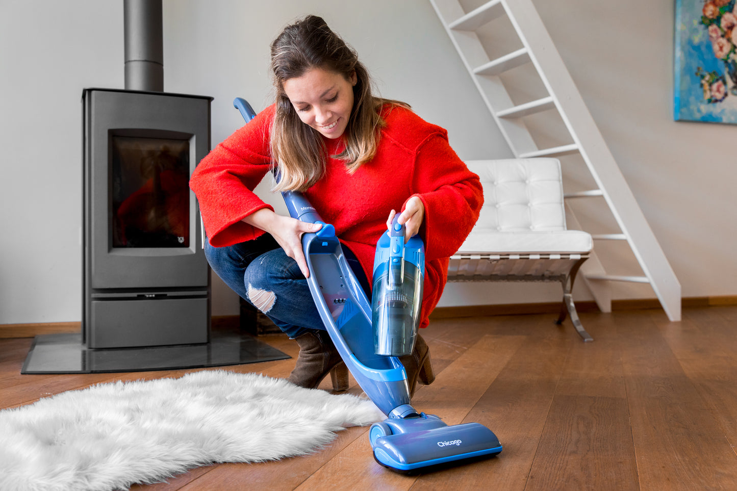 Montiss CVC643 Chicago - Cordless, rechargeable 2-in-1 Vacuum Cleaner with wet and dry functions - Blue