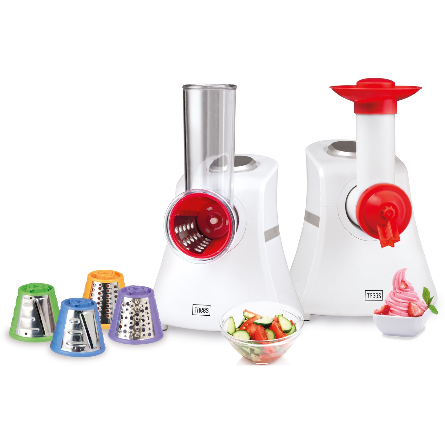 Trebs 99277 - Vegetable Slicer and Sorbet Ice Cream Maker / Comfortcook in one with 5 attachments