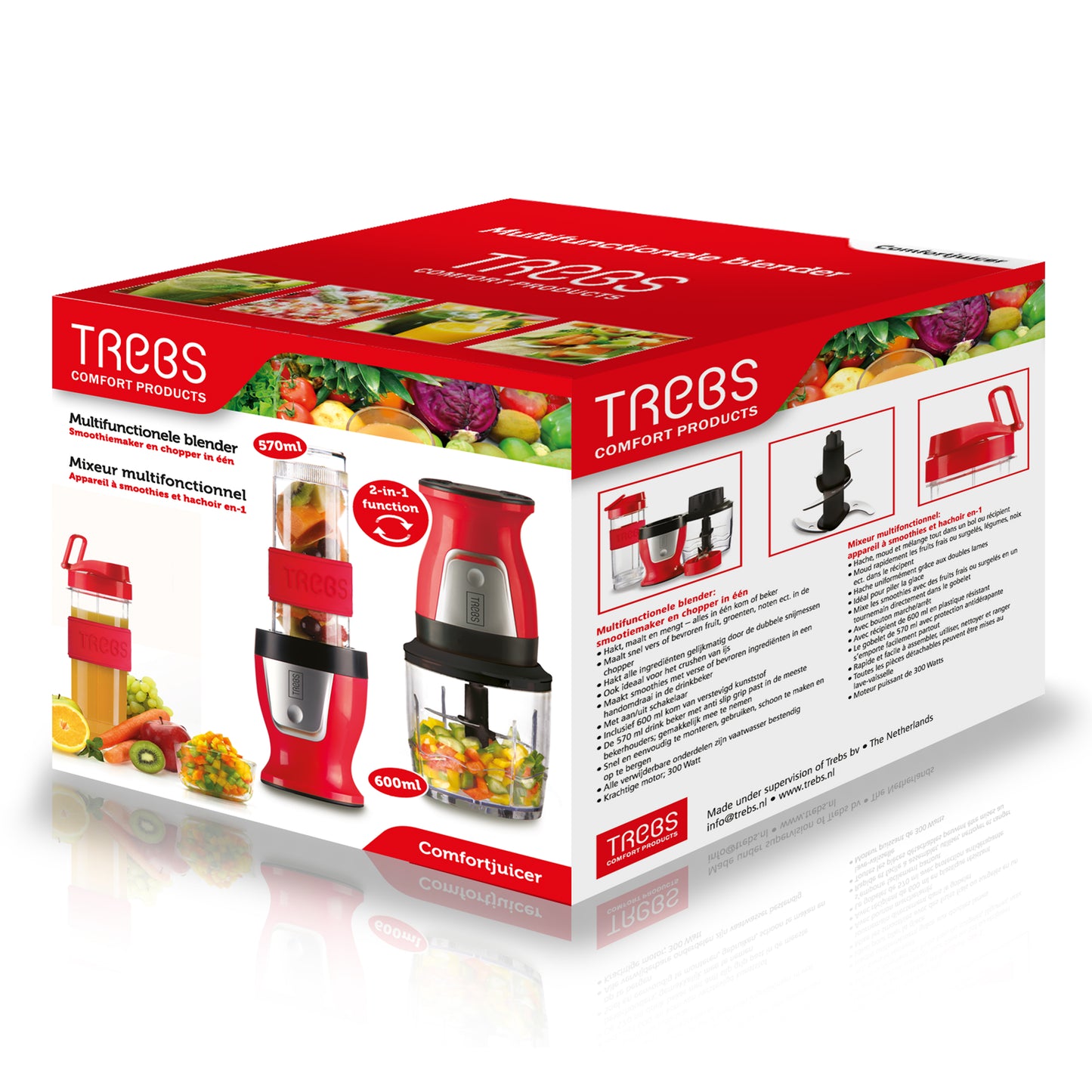 Trebs 99336 - Smoothie Maker and Chopper in one / Comfortjuicer with accessories