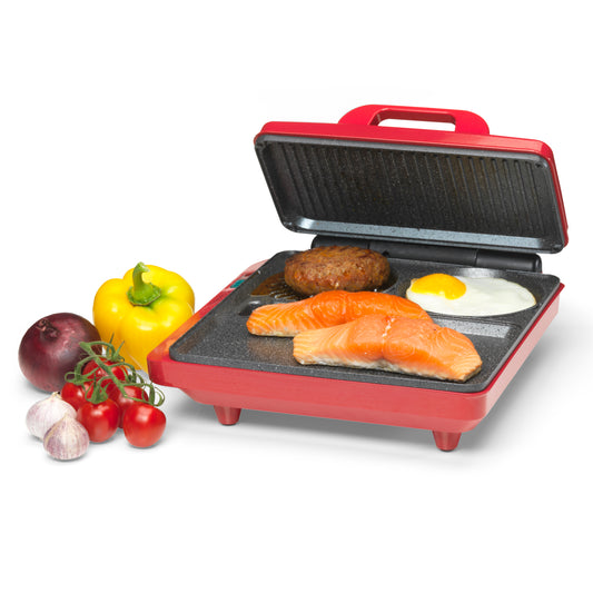 Trebs 99362 - Contact und Table Multi Grill / Komfortkoch für Fleisch, Fisch, Gemüse, Pfannkuchen oder Eier