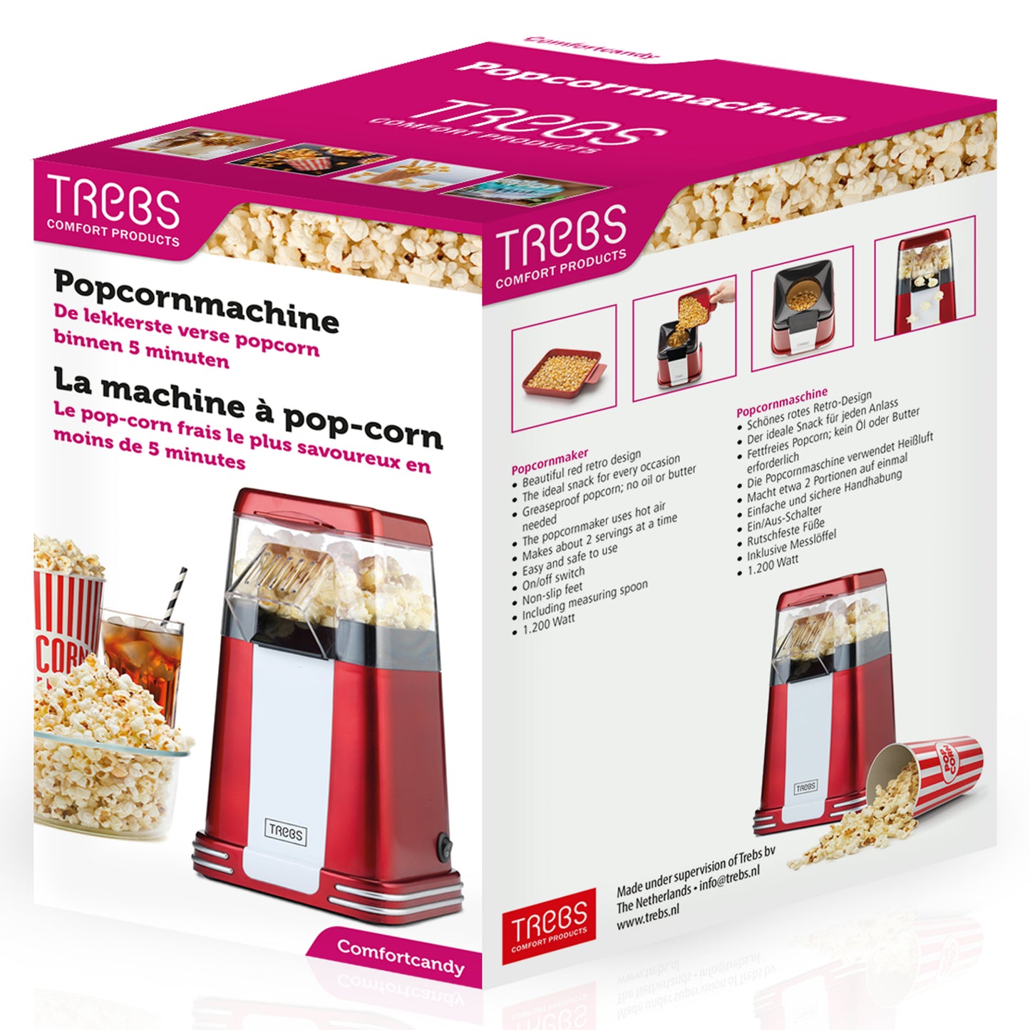 Trebs 99387 - Popcorn machine - Retro Red